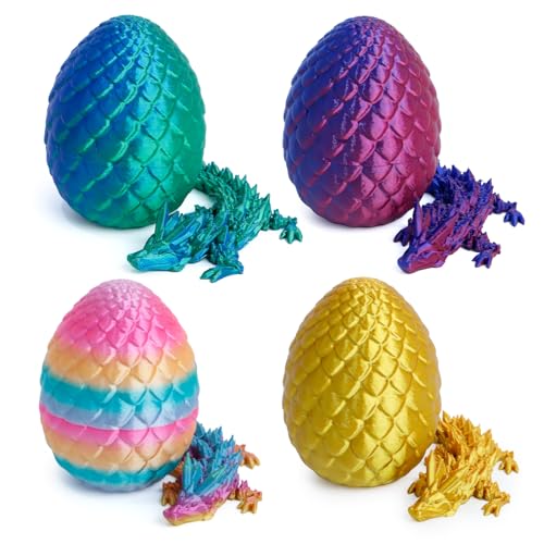 Flavery 3D Drache im Ei, Flexible Kristalldrache innen, Osterei, 3D Fidget Spielzeug, Geburtstagsgeschenk, Schreibtisch Haustier Figur (4er Dracheneier) Flavery 3D Drache im Ei, Flexible Kristalldrache innen, Osterei, 3D Fidget Spielzeug, Geburtstagsgeschenk, Schreibtisch Haustier Figur (4er Dracheneier) von Flavery