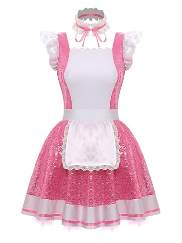 Fldy Damen Dienstmädchen Kleid Outfit Pailletten Tütü Anime Cosplay Lolita Kleid Schürze Und Halsband Mottoparty Karneval Kostüm Rosa L Fldy Damen Dienstmädchen Kleid Outfit Pailletten Tütü Anime Cosplay Lolita Kleid Schürze Und Halsband Mottoparty Karneval Kostüm Rosa L von Fldy