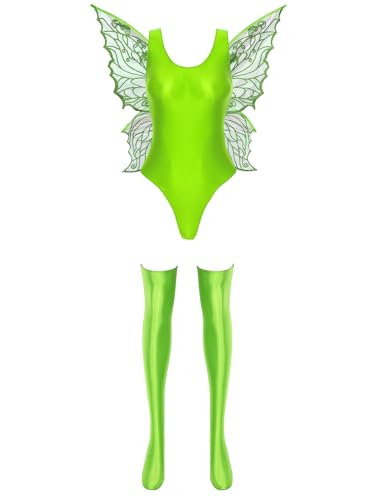 Fldy Damen Feenkostüm Pailletten Fee Schmetterling Flügel Mit Glänzend Nylon Body Strümpfe Nymphe Cosplay Karneval Fasching Kostüm Grün M Fldy Damen Feenkostüm Pailletten Fee Schmetterling Flügel Mit Glänzend Nylon Body Strümpfe Nymphe Cosplay Karneval Fasching Kostüm Grün M von Fldy