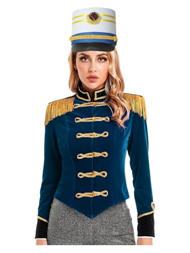 Fldy Damen Kostüm Zirkus Ringmaster Fransen-Epaulette JackeUnd Trommler Hut Royal Guard Kostüm Fasching Halloween Performance Outfit Dunkelblau&Hut XL Fldy Damen Kostüm Zirkus Ringmaster Fransen-Epaulette JackeUnd Trommler Hut Royal Guard Kostüm Fasching Halloween Performance Outfit Dunkelblau&Hut XL von Fldy