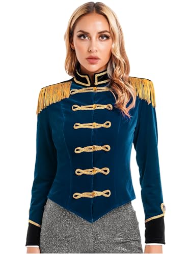 Fldy Frauen Zirkus Kostüm Zirkusdirektor Jacke Hut Handschuhe Damen Karneval Magier Kostüm Faschnacht Drummer Uniform Dunkelblau L Fldy Frauen Zirkus Kostüm Zirkusdirektor Jacke Hut Handschuhe Damen Karneval Magier Kostüm Faschnacht Drummer Uniform Dunkelblau L von Fldy