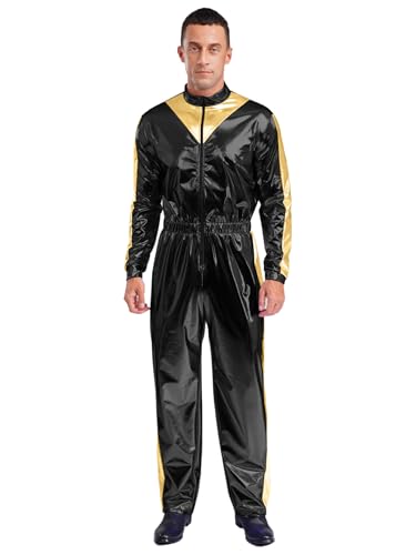 Fldy Herren Damen Astronaut Kostüm Weltraum Metallic Jumpsuit Halloween Karneval Kostüm Space Party Cosplay Kleidung Schwarz L Fldy Herren Damen Astronaut Kostüm Weltraum Metallic Jumpsuit Halloween Karneval Kostüm Space Party Cosplay Kleidung Schwarz L von Fldy