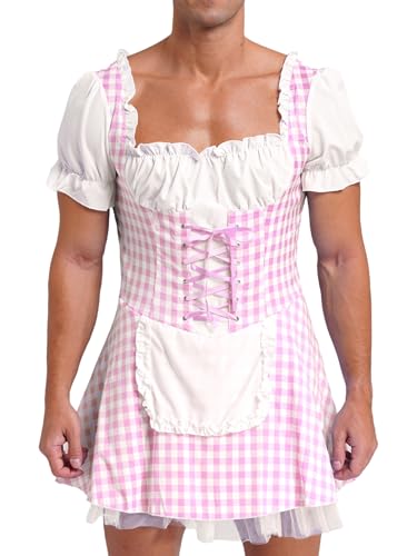 Fldy Herren Dienstmädchen Kostüm Sissy Maid Kleid Karneval Kostüm Mottoparty Junggesellenabschied Outfit Rosa 3XL Fldy Herren Dienstmädchen Kostüm Sissy Maid Kleid Karneval Kostüm Mottoparty Junggesellenabschied Outfit Rosa 3XL von Fldy