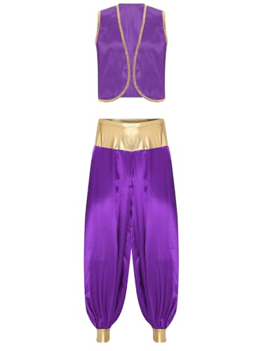 Fldy Herren Orient Arabischer Prinz Kostüm Weste Hose Set Männer Fasching Halloween Kostüm Mottoparty Outfit Dunkelviolett&Dunkelviolett M Fldy Herren Orient Arabischer Prinz Kostüm Weste Hose Set Männer Fasching Halloween Kostüm Mottoparty Outfit Dunkelviolett&Dunkelviolett M von Fldy