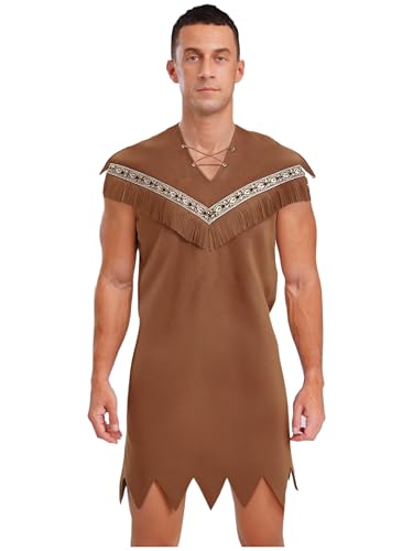 Fldy Herrenkostüm Höhlenmensch Steinzeitmensch Kleidung Männer Karneval Halloween Kostüm Cosplay Party Outfit Braun XXL Fldy Herrenkostüm Höhlenmensch Steinzeitmensch Kleidung Männer Karneval Halloween Kostüm Cosplay Party Outfit Braun XXL von Fldy