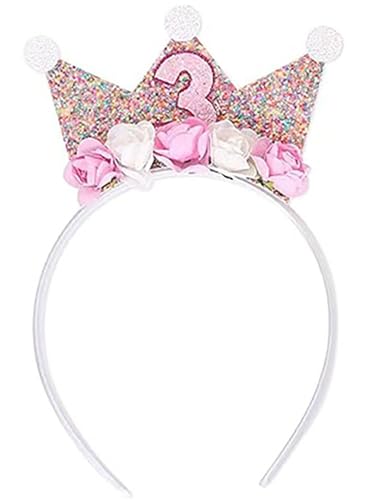 Fldy Kinder Baby Geburtstagskrone Prinzessin Krone Geburtstag Stirnband Mit Blumen Für 2/3/4/5/6 Jahre Geburtstag Rosa B Einheitsgröße Fldy Kinder Baby Geburtstagskrone Prinzessin Krone Geburtstag Stirnband Mit Blumen Für 2/3/4/5/6 Jahre Geburtstag Rosa B Einheitsgröße von Fldy