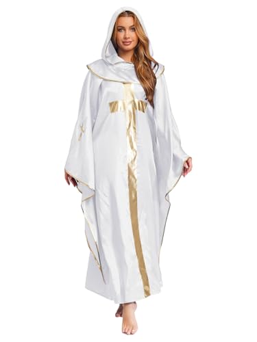 Fldy Unisex Erwachsene Priester Robe Kirche Atholische Gewänder Umhang Mit Kapuze Religiöser Klerus Pastor Outfits Weiß M Fldy Unisex Erwachsene Priester Robe Kirche Atholische Gewänder Umhang Mit Kapuze Religiöser Klerus Pastor Outfits Weiß M von Fldy