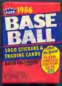 Packung mit 3 1986 Fleer Baseball Wachspacks (insgesamt 45 Karten), mögliche Jose Conseco Rookie-Karte von Fleer
