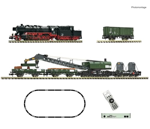 Fleischmann 5170004 N z21 Start DigitalSet Dampflok BR 051 mit Kranzug der DB Fleischmann 5170004 N z21 Start DigitalSet Dampflok BR 051 mit Kranzug der DB von Fleischmann