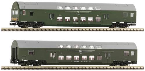 Fleischmann 6260041 N 2er-Set 1: Doppelstockwagen der DR 2. Klasse DBmue, Steuerwagen 2. Klasse DBmq von Fleischmann