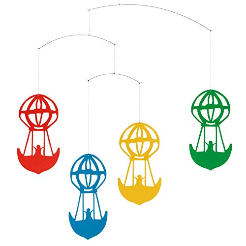Flensted Mobiles 090b H.C.A. Balloons, Coloured Mobile, Mehrfarbig, 38x38 cm von Flensted Mobiles