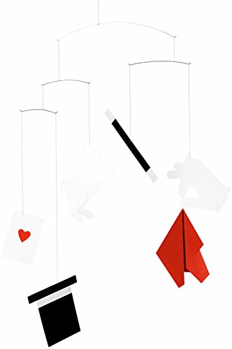 Flensted Mobiles Hocus Pocus aus Stahlbügel, Kartonpapier, in den Farben weiß, schwarz, rot, Maße: 52 x 45 cm, 144 von Flensted Mobiles