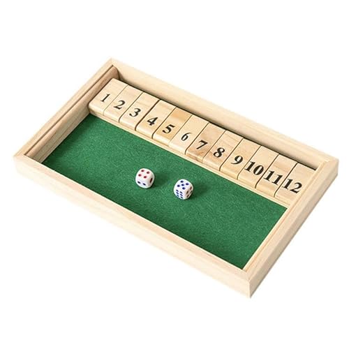 Flero Shut The Box - 1 Spieler - Würfelspiel - Taktik- und Rechenspiel (1-12) - Brettspiel, Lernspielzeug, Bildungsspiel für Kinder und Erwachsene von Flero