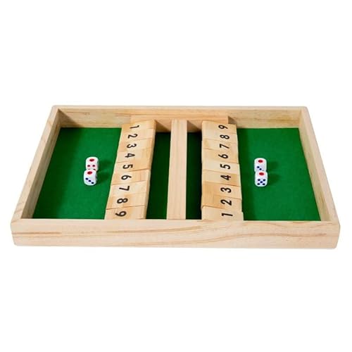 Flero Shut The Box - 2 Spieler - Würfelspiel - Taktik- und Rechenspiel - Brettspiel, Lernspielzeug, Bildungsspiel für Kinder und Erwachsene - 4 Würfel von Flero