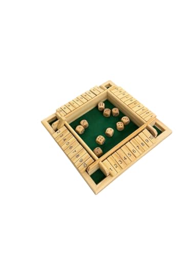 Flero Shut The Box - 4-Spieler-Würfelspiel - Taktik- und Rechenspiel (Grün) - Brettspiel, Lernspielzeug, Bildungsspiel für Kinder und Erwachsene - 8 Würfel von Flero