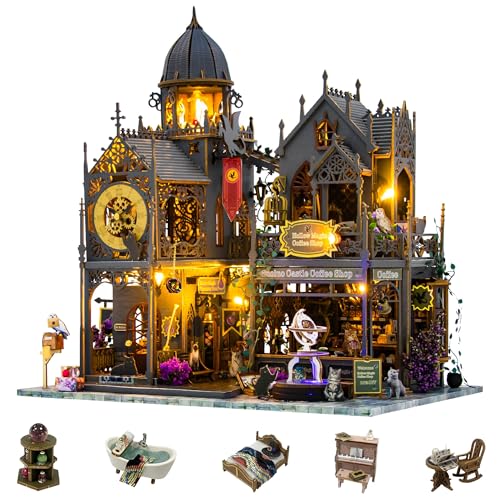 Flever Puppenhaus Miniatur DIY Haus Kit Kreatives Zimmer mit Möbeln für Romantisches Valentinstagsgeschenk (Holo Castle) von Flever