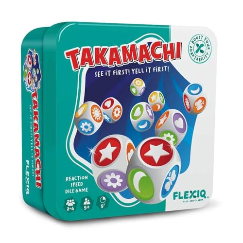 FLEXIQ Takamachi Würfelspiel | Kinderspiele ab 5 Jahre |Gesellschaftsspiele für die ganze Familie | Reisespiele für 2-4 Personen | 5 Minuten Spieldauer von FlexiQ