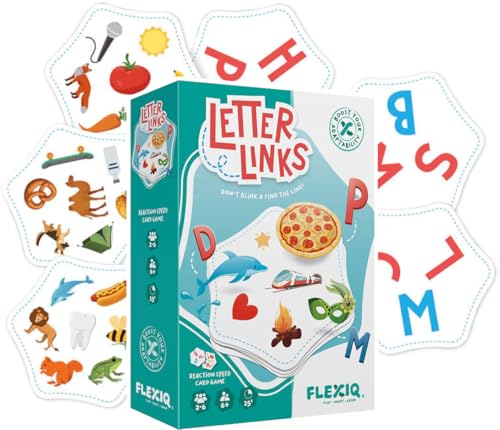 FlexiQ Buchstaben-Links, Kartenspiel für Kinder, ab 6 Jahren, 2-6 Spieler, über 15 Minuten Spieldauer FlexiQ Buchstaben-Links, Kartenspiel für Kinder, ab 6 Jahren, 2-6 Spieler, über 15 Minuten Spieldauer von FlexiQ