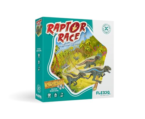 FlexiQ Raptor Race | Gesellschaftsspiel für Kinder und Erwachsene ab 6 Jahren | Reisespiel für 2-5 Spieler | Ca. 20 Minuten Spieldauer von FlexiQ
