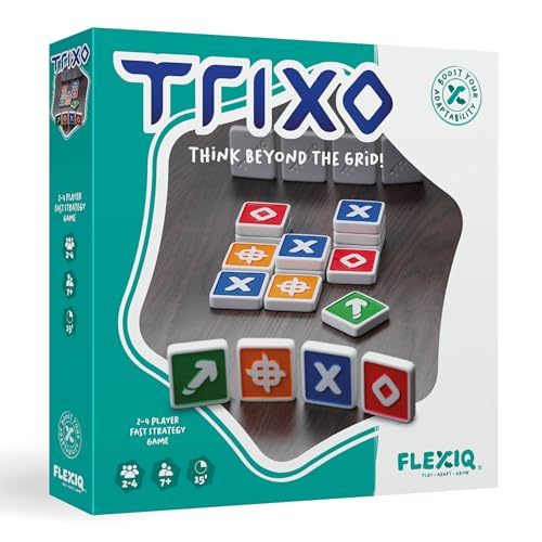 FlexiQ Trixo Strategiespiel | Gemeinschaftsspiele ab 7 Jahren | Reisespiele für 2-4 Personen |15 Minuten Spieldauer von FlexiQ