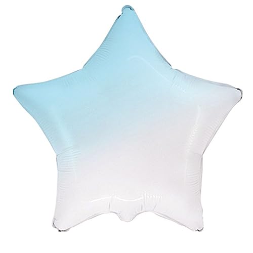 Flexmetal Folienballon in Pastellfarben, zweifarbig, rosa, blau, rund, Herz, Stern, geeignet für Luft oder Helium, perfekte Dekoration für Geburtstag, Weihnachten, Party, (Farbverlauf blauer Stern, von Flexmetal