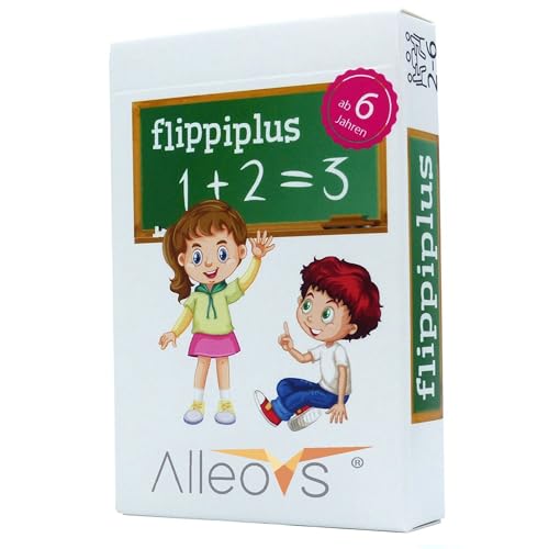 Flippiplus - Schnelles Kopfrechnen üben – Mathespiele für die Grundschule - Rechnen bis 100-1x1 Lernen Spiel - Einschulung - Schulstart - Reisespiel von Flippicard