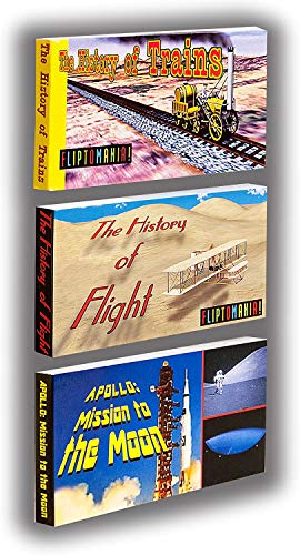 Fliptomania Flugzeuge, Züge und Raketenschiff Daumenkino (3er Pack) von Fliptomania