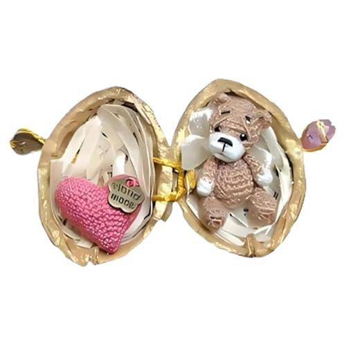 Flkiglm Handgefertigtes Häkeltier In Walnussmuschel, Häschen Und Bär Mit Gestricktem Liebesherz, Emotionale Unterstützung, Handgewebte Ornamente In Walnussschale Flkiglm Handgefertigtes Häkeltier In Walnussmuschel, Häschen Und Bär Mit Gestricktem Liebesherz, Emotionale Unterstützung, Handgewebte Ornamente In Walnussschale von Flkiglm