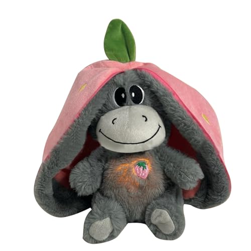 Flkiglm Schlummer Esel, Schlummer Esel Mit Herzschlag, Schlummer Tier Kuscheltier Mit Atembewegung Und Musik, Einschlafhilfe Babys Kuscheltier von Flkiglm