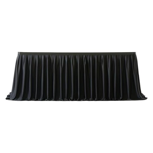 Flkiglm Volant Tischdecke,Schwarzer Rüschen rationsrock - Wiederverwendbare Für Bankett Karneval Baby Shower Weihnachten Hochzeit Geburtstag Halloween In 1,8m/2,7m/4, von Flkiglm