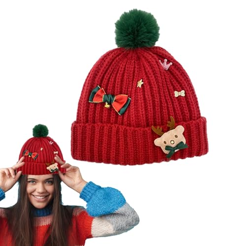 Flkiglm Weihnachtsmütze, gestrickte Weihnachtsmütze, Gestrickte Weihnachtsmützen, Weihnachtsmannmütze, bedruckte Wollmütze, Winterstrickmütze für Kinder Flkiglm Weihnachtsmütze, gestrickte Weihnachtsmütze, Gestrickte Weihnachtsmützen, Weihnachtsmannmütze, bedruckte Wollmütze, Winterstrickmütze für Kinder von Flkiglm