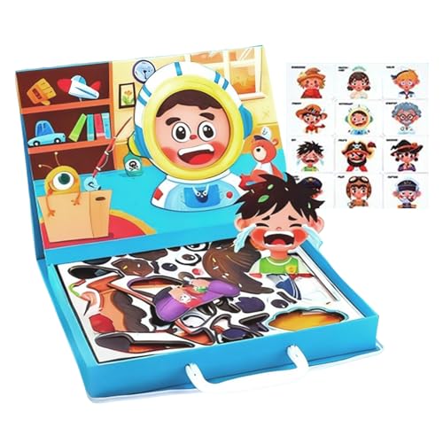 Magnet Puzzle - Zweiseitiges Magnetisches Legespiel,Gesichter Gestalten Puzzle | Für Kinder Mädchen Teens Familie Schule Zuhause Unterricht Magnet Puzzle - Zweiseitiges Magnetisches Legespiel,Gesichter Gestalten Puzzle | Für Kinder Mädchen Teens Familie Schule Zuhause Unterricht von Flkiglm