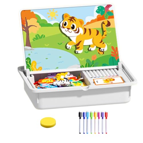Magnetisches Puzzle Spiel,Doppelseitiges Frühförderung Puzzle-Spiel - Magnetisches Zuordnungsspiel für Kinder Vorschule Kindergarten Zuhause Reise Geschenk | Für Weihnachten Neujahr Zuhause Kindergart von Flkiglm