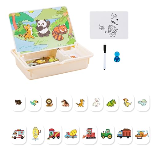 Magnetisches Spielzeug - Zuordnungsspiel Lernspielzeug,Kreative Reisespiele Mit Tragecase Für Kinder Ab 3 Mädchen Zuhause Kindergarten Spiel von Flkiglm