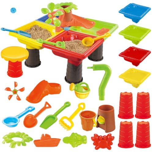 Sand- Und Wassertisch - Wasser Und Sand Spieltisch Für Kinder - Interaktives Aktivitätscenter Innen Und Außenspiele Für Mädchen Garten Camping Hinterhof Sand- Und Wassertisch - Wasser Und Sand Spieltisch Für Kinder - Interaktives Aktivitätscenter Innen Und Außenspiele Für Mädchen Garten Camping Hinterhof von Flkiglm