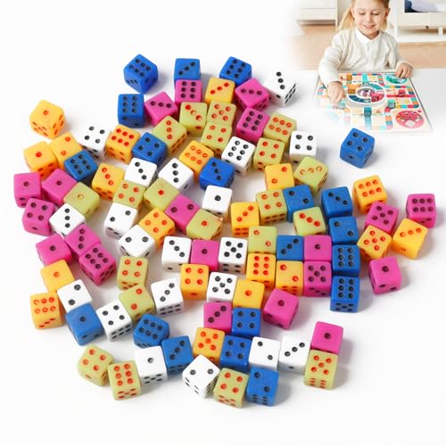 100er Set D6 Mini-Würfel für Brettspiele, Farbwürfel,Spielwürfel,Würfel bunt,Casino-Themen, Mathematikunterricht und Partys, Quadratisch, Robustes ABS-Material, 5mm, Zufällige Farbauswah 100er Set D6 Mini-Würfel für Brettspiele, Farbwürfel,Spielwürfel,Würfel bunt,Casino-Themen, Mathematikunterricht und Partys, Quadratisch, Robustes ABS-Material, 5mm, Zufällige Farbauswah von Fllyvly