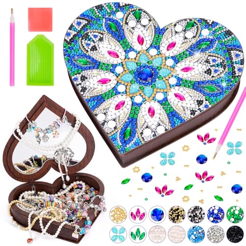 Geschenke für Mädchen 6 7 8 9 10 Jahre: Bastelset Kinder 5-12 Jahre Geburtstagsgeschenke, Diamond Painting Schmuckkästchen Basteln Mädchen, Kreatives DIY Diamond Art Bastelset Geburtstag Spielzeug von Flnlano