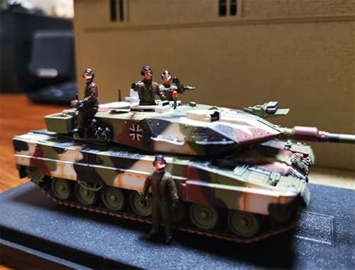 3R German Main Battle Leopard 2A6 Winter Camouflage mit 4 Soldaten 1/72 ABS Panzer vorgebaut Modell von FloZ