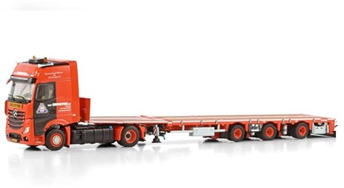 FloZ Für WSI Mercedes Benz für ACTROS MP5 GIGA Space 4X2 Pritsche für Mega-Anhänger – 3-Achse für Van Grinsven 1:50 Truck vormontiertes Modell von FloZ