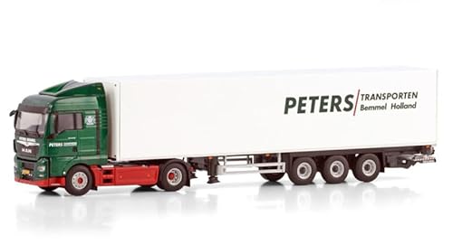 FloZ Für WSI for Man TGX XLX Euro 6 Facelift 4X2 Kastenanhänger - 3 Achsen für Peters Transporten 1:50 Truck Vorgebautes Modell von FloZ