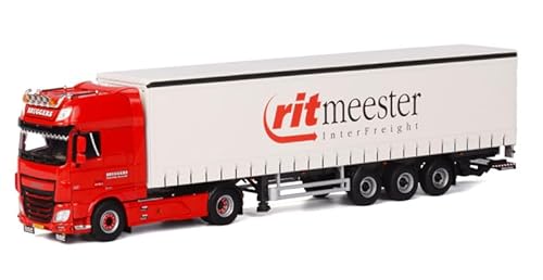 FloZ Für WSI für DAF für XF 105 Super Space CAB 4X2 CURTAINSIDE Trailer – 3 Achsen für Bruggers 1:50 Truck vormontiertes Modell von FloZ