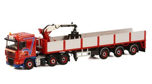 FloZ Für WSI für DAF für XF Space CAB 6x2 Twin Steer Brick Trailer - 3 Achsen für Kennis für Van der Veen 1:50 Truck vormontiertes Modell von FloZ