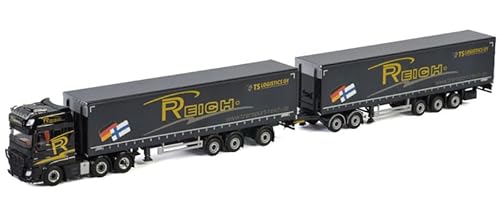 FloZ Für WSI für DAF für XF Super Space CAB 6X2 Twinsteer Vorhanganhänger (LZV) - 3 Achsen für Reich Philipp 1:50 Truck vormontiertes Modell von FloZ