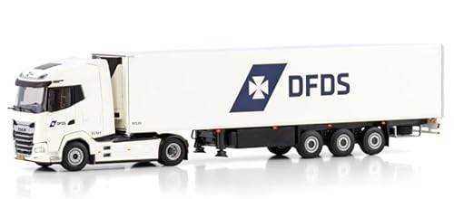 FloZ Für WSI für DAF für XG 4X2 Kühlanhänger - 3-Achse für DFDS 1:50 LKW vorgebautes Modell von FloZ