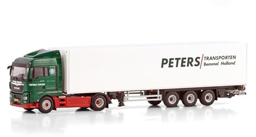 FloZ Für WSI für Man für TGX XLX Euro 6 Facelift 4X2 Kastenanhänger - 3 Achsen für Peters Transporten 1:50 Truck Vorgebautes Modell von FloZ