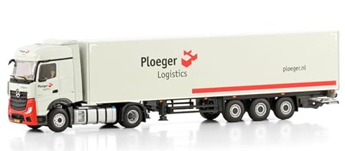 FloZ Für WSI für Mercedes für Benz für ACTROS MP5 Big Space 4X2 Kastenanhänger – 3 Achsen für Ploeger Logistik 1:50 LKW vorgebautes Modell von FloZ