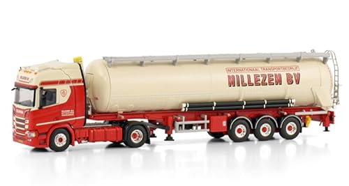 FloZ Für WSI für Scania R Highline CR20H 4X2 Kipper Bulkanhänger - 3 Achsen für Nillezen Transport 1:50 LKW vorgebautes Modell von FloZ