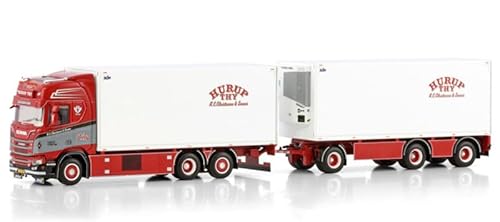 FloZ Für WSI für Scania R für Highline CR20H RIGED Reefer Truck 6X2 TAG AXLE RIGED Reefer Deichsel Drehteller Anhänger – 3 Achsen für N.C. Christensen & Sonner 1:50 Truck vormontiertes Modell von FloZ