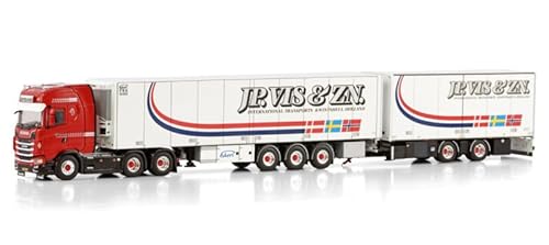 FloZ Für WSI für Scania S Highline CS20H 6X2 TAG AXLE Reefer Trailer – 3-Achsen RIGED Reefer Deichselanhänger – 2 Achsen für J.P. Vis & Zn. 1:50 Truck vormontiertes Modell von FloZ