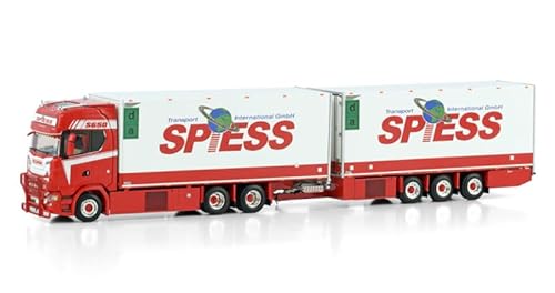 FloZ Für WSI für Scania S für Highline CS20H 6X2 TAG AXLE RIGED Reefer Truck Deichselanhänger – 6 Achsen für Spiess 1:50 Truck vormontiertes Modell von FloZ